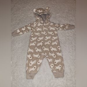 Baby  Clothes * White & Brown Bear Romper / Jumpsuit * Carter's * 3 Months *